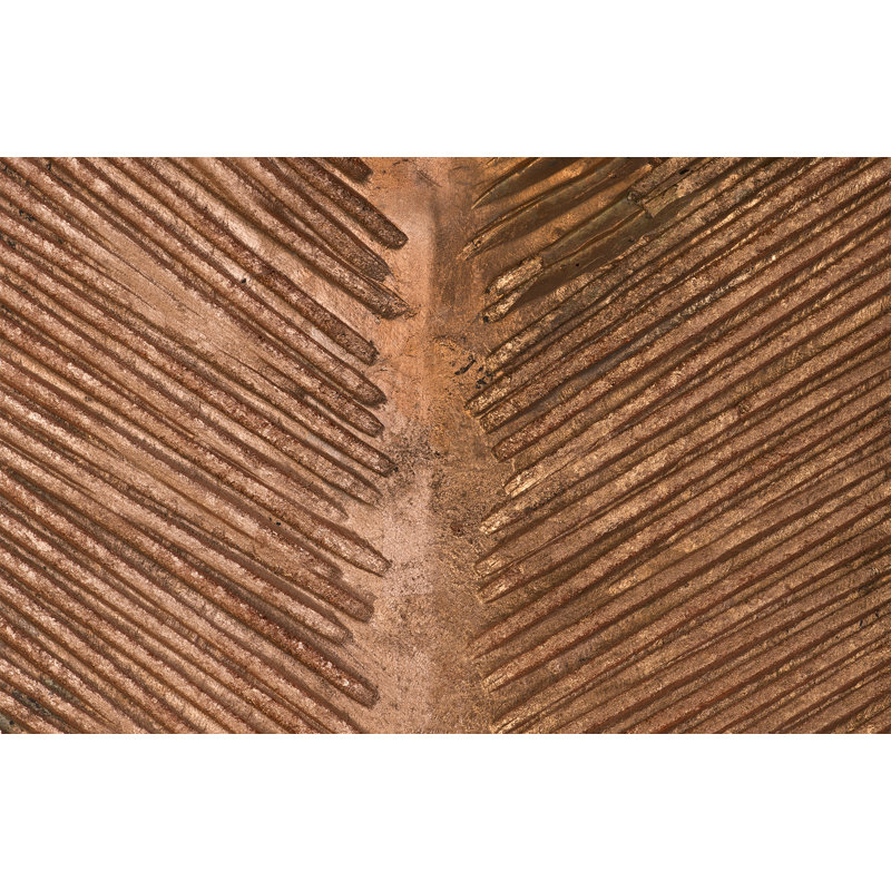 Feuille de sculpture sculptée sur pied, Feuille de cuivre, H 73 po x l 14 po x P 18 po