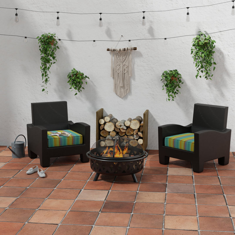Sunbrella 23" x 22" Outdoor Deep Seat Cushion Set with Ties and Welt, Astoria Lagoon