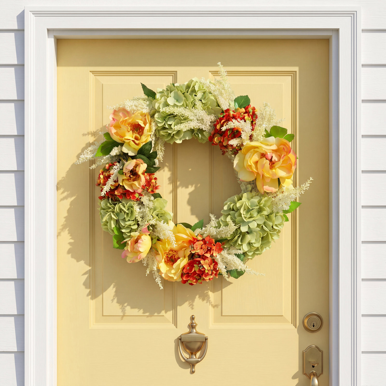24" Hydrangea, Peony and Astilbe Wreath