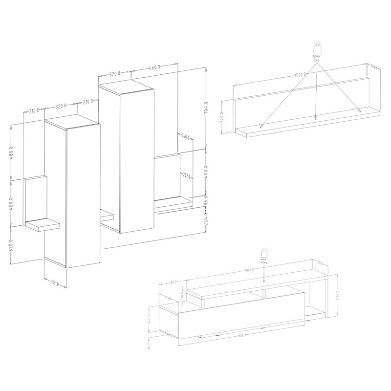 Clarkton Unfinished Entertainment Centre for TVs up to 55"