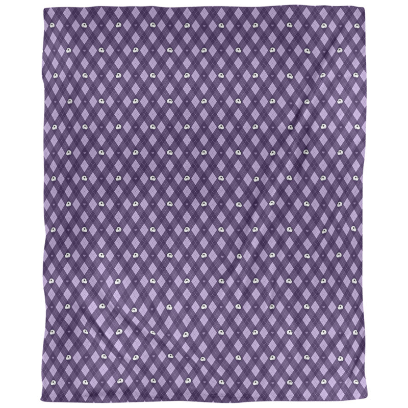 Tissu de crâne argyle, Mauve, L 60 po x l 36 po, Polyester filé