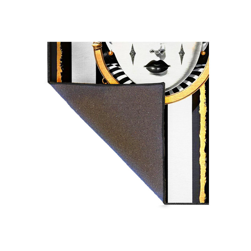 Tapis lavable noir, Sous-tapis rectangulaire de 3 pi 3 po x 9 pi 10 po