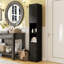 Armoire de salle de bain ultrabrillante avec porte et tablettes, noir