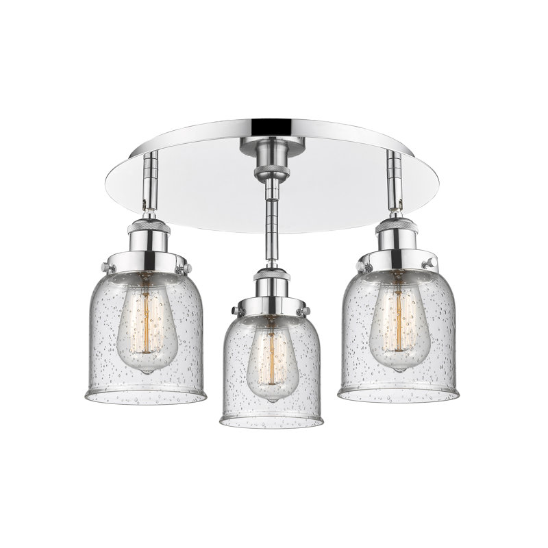 Bejtullah Glass Flush Mount, Seedy, Polished Chrome