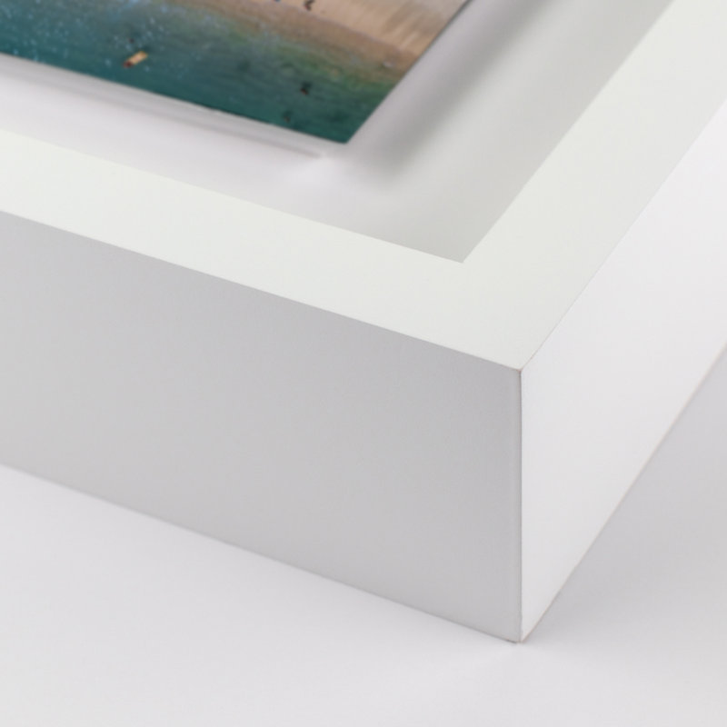 Aerial Beach 1 Print by Michael Schauer, 32" H x 40" W x 2.5" D, White