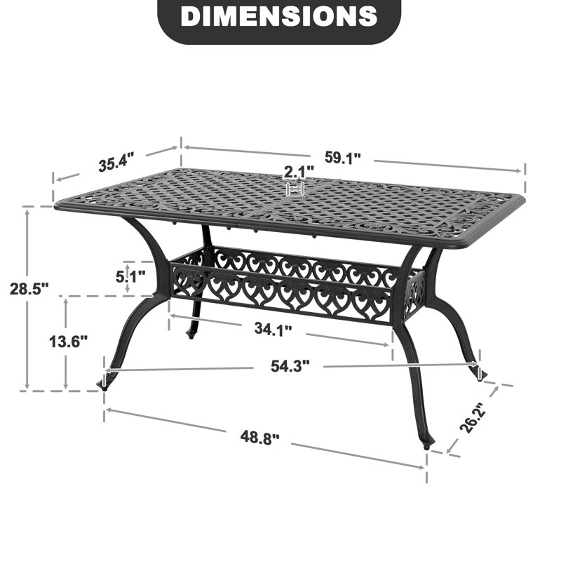 Table de salle à manger rectangulaire d'extérieur Chierene