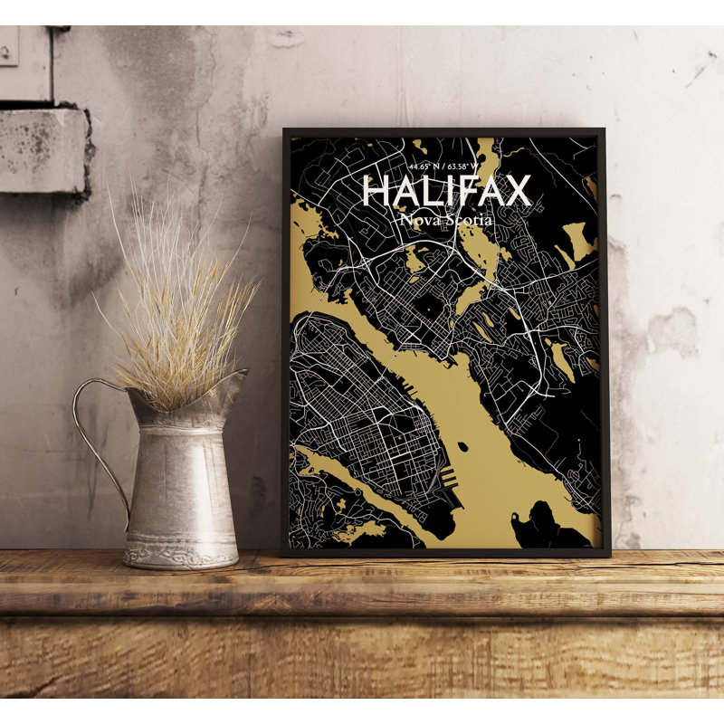 « halifax city map », impression, H 36 po x l 24 po