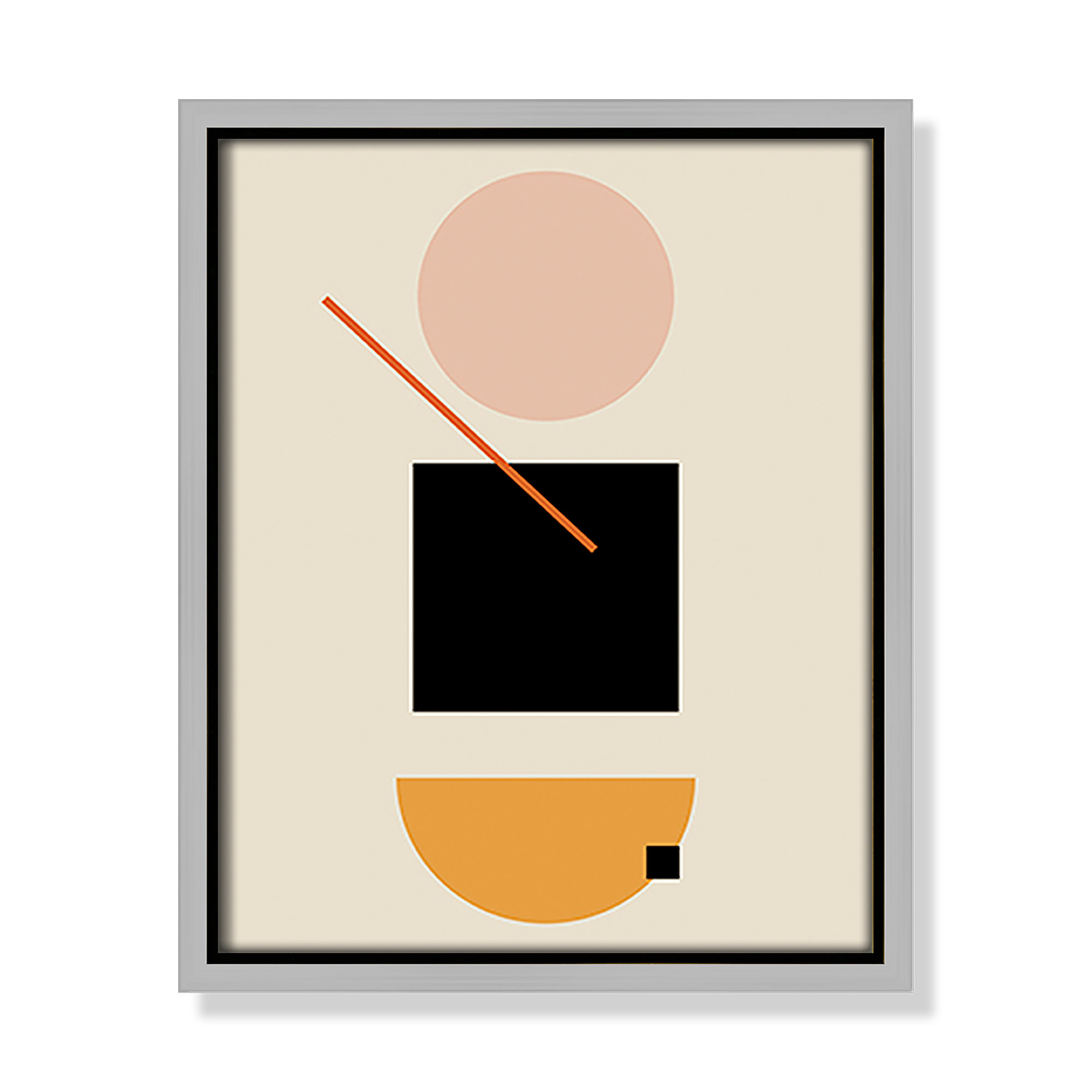 Simple Shapes by Daniela Santiago, 11.5" H x 9.5" W x 2" D, Silver Framed