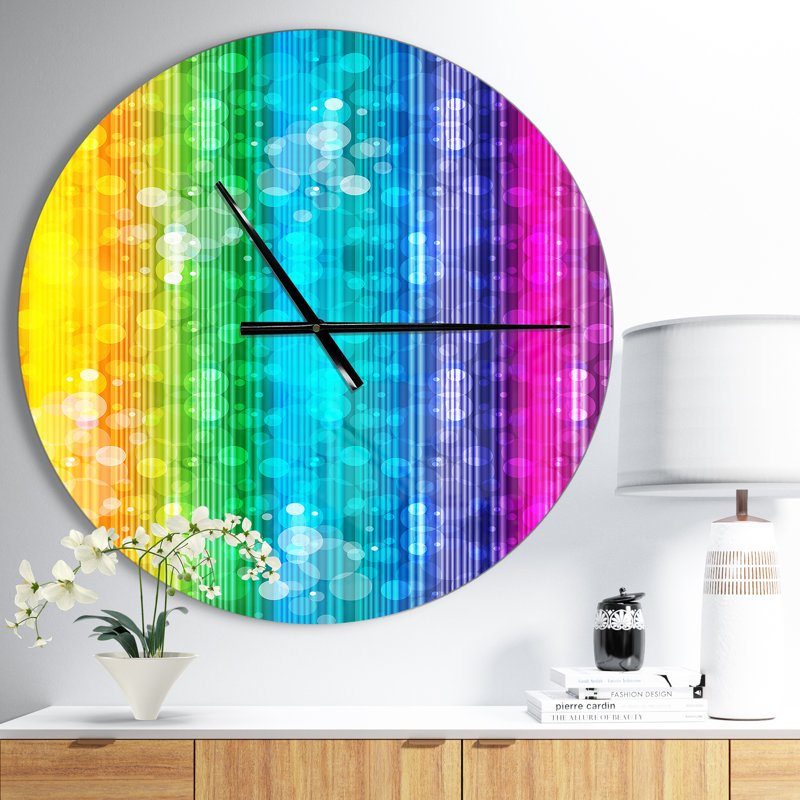 Illustration d'arc-en-ciel - Horloge murale moderne, Moyen