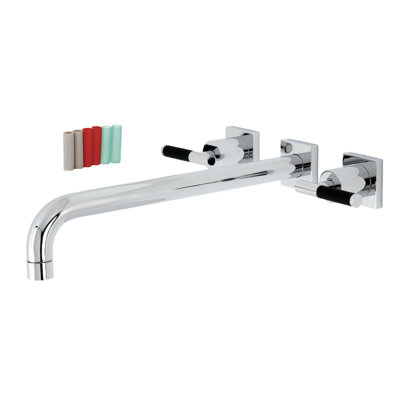Kingston Brass Milano Two-Handle 3-Hole Wall Mount Roman Tub Faucet