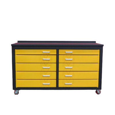 Armoire de rangement 6 pi avec établi (10 tiroirs)