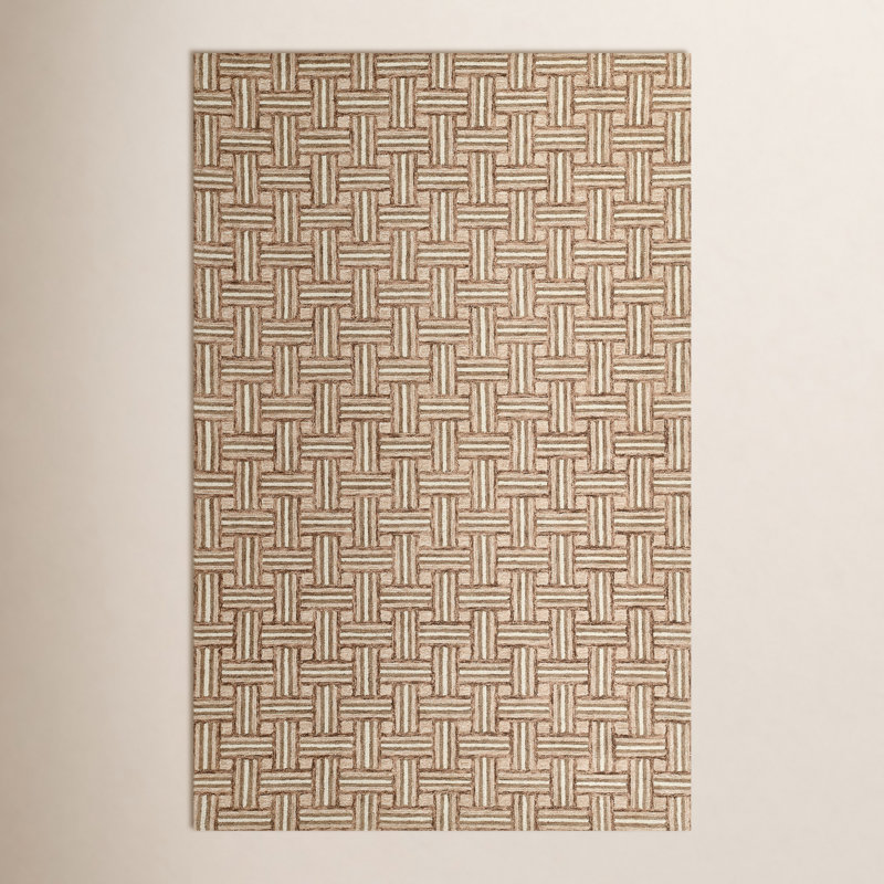 Abbott Hand Tufted Wool Geometric Rug, Rectangle 3'6" x 5'6"