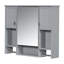Armoire de rangement murale moderne 35 po x 28 po, armoire de salle de bain murale avec miroir, armoire à pharmacie avec barre à serviettes