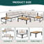 Ensemble de mobilier d'extérieur 4 pièces avec causeuse, fabrication durable en fer et en bois-117217312