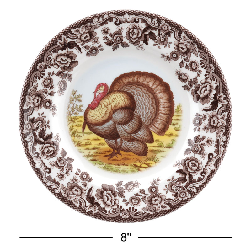 Spode Woodland Turkey Salad Plate 8" Turkey