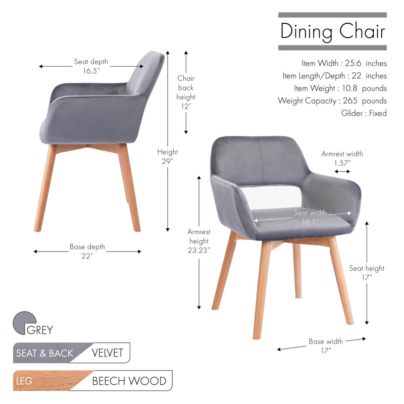 Andrianne Upholstered Dining Chair, Grey
