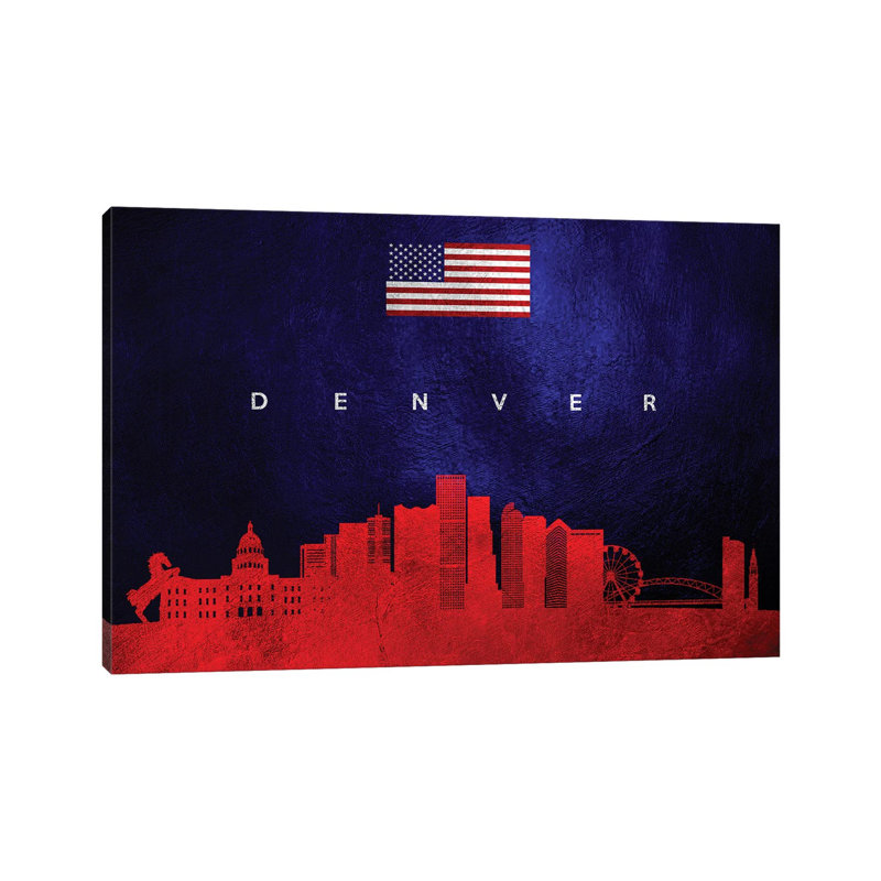 Denver Colorado Skyline by Adrian Baldovino - Wrapped Canvas Print, 20.32 cm H x 30.48 cm W