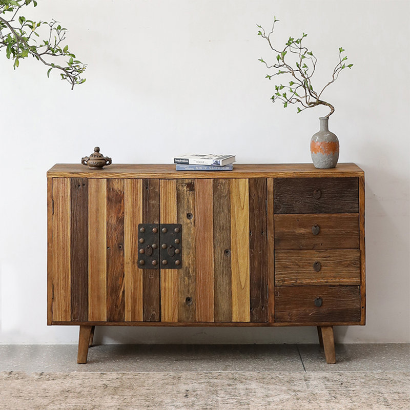 Wabi-Sabi Style Elm Multi-Functional Sideboard
