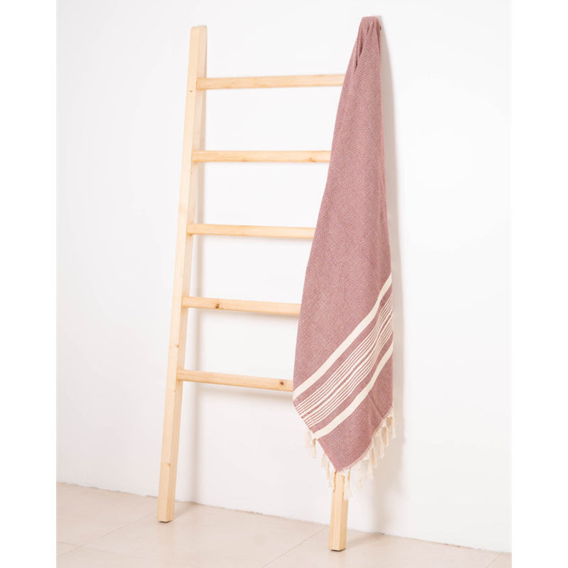 Serviette de bain et de plage Hisar | 100% coton turc biologique | Hammam | Peshtemal | Fouta, Bourgogne