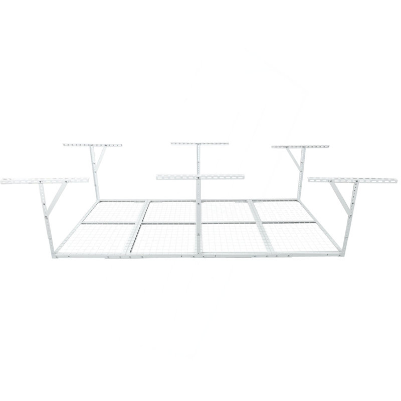Étagère de rangement suspendue pour garage de 1,2 x 2,4 m (4 x 8 pi), structure métallique robuste, hauteur réglable de 56 à 102 cm (22 à 40 po), capacité de charge de 272 kg (600 lb).
