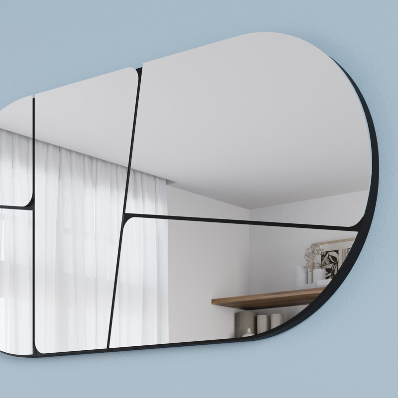 Marzario Oval Wall Mirror, Black
