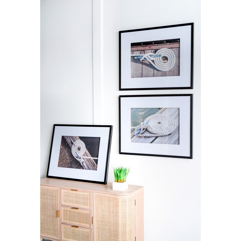 Décoration murale en corde de 30 po x 24 po avec cadre noir, 3 pièces pour le salon, la chambre à coucher, le bureau, l'entrée, blanc et noir, 3 pièces d'art en plastique, vestibule de travail et perchoir