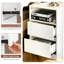 15.7" White Nightstand, P2 Particleboard, Matte Melamine, Beveled Drawer, 2 Drawers-1384403651