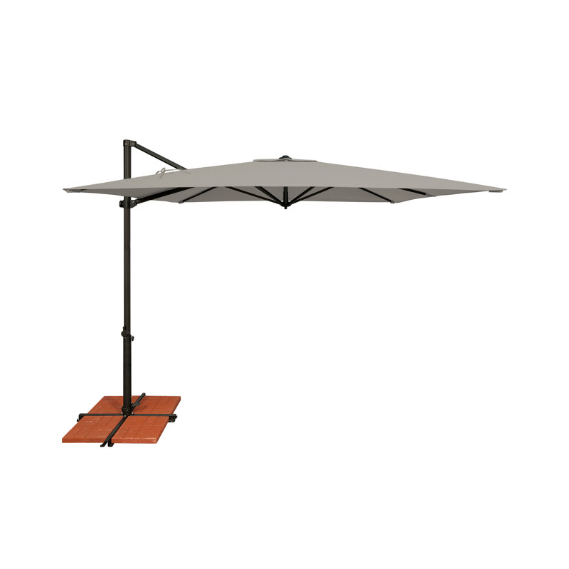 Parasol carré en porte-à-faux de 103,2 po Cora, Noir, Granit