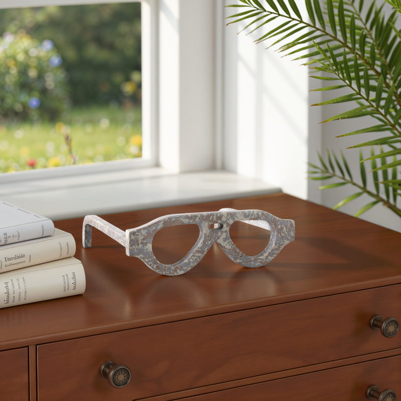 Eyeglass Decorative Object for Home Decor – Modern Sculpture for Shelf Styling, Tabletop Display, or Kitchen Decor – Unique Figurine for Coffee Table or Decorations for Living Room – 9"