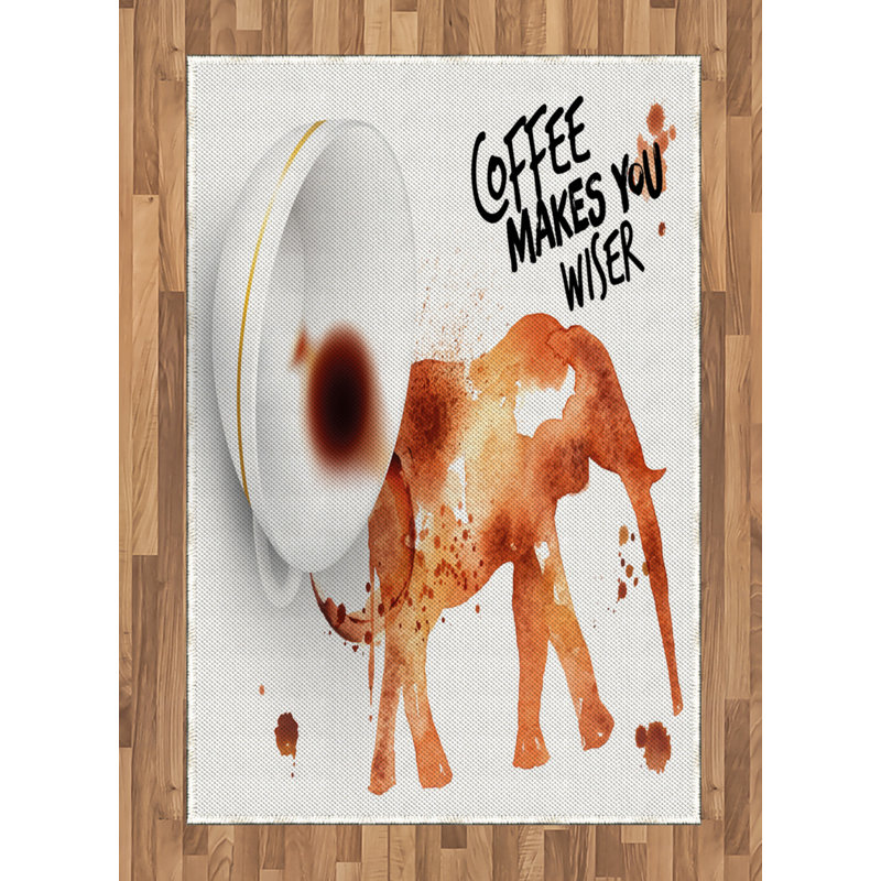 Tapis décoratif long en fibres de café à haute densité Coffee Art, Rectangle— 4 pi x 5 pi 8 po