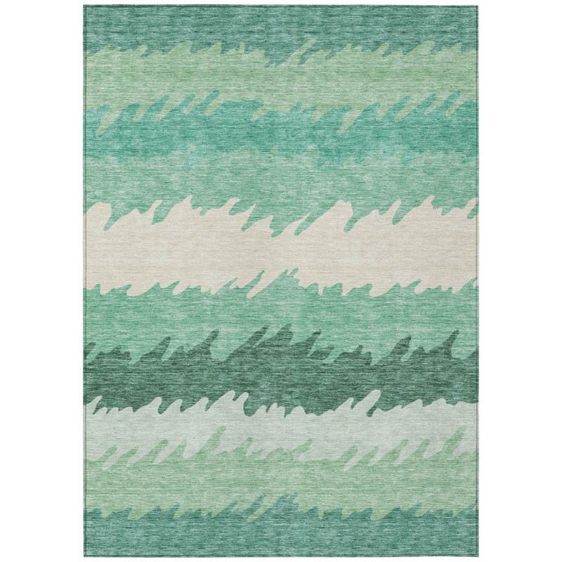 Tapis intérieur lavable rayé ivoire 9 pi x 12 pi