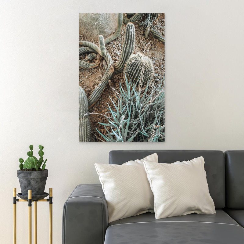 Green Cactus Plants 12 - 1 pièce, reproduction d'art graphique sur toile tendue, H 14 po x l 11 po