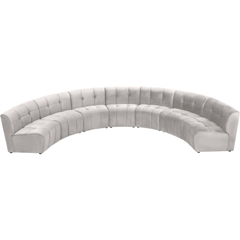 Jedson Velvet Sectional Symmetrical, Cream Velvet
