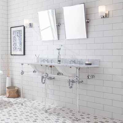 Ellie 33" Tall Stone Oval Console Bathroom Vanity with Faucet and Overflow
