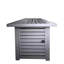 Table de foyer d'extérieur, grise, 25 H x 42 W, 50 000 heures de rendement énergétique, acier inoxydable, interrupteur au propane / gaz naturel