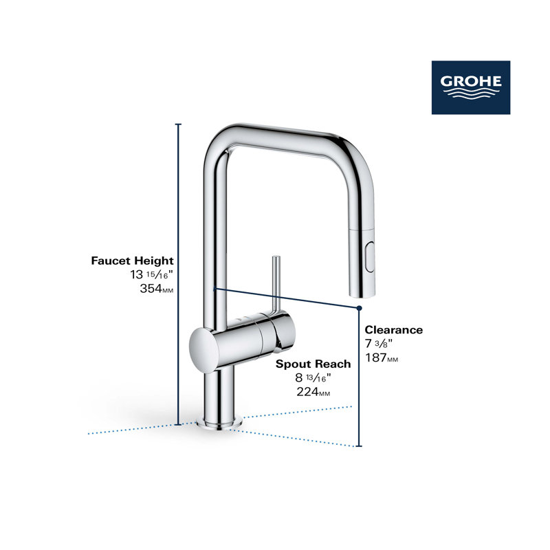 Minta® Dual Spray Pull Down Touch Single Handle Kitchen Faucet with Accessories, Starlight Chrome