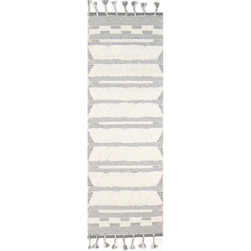 Wool Geometric Indoor Rug, Runner 2'6" x 8'