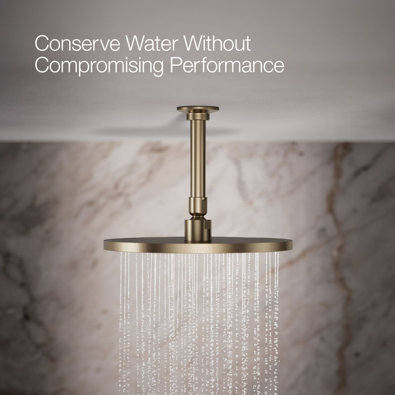 Contemporary Multi Function Rain Shower Head, Vibrant Brushed Bronze, Square, 1.75 GPM