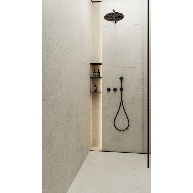 Carreau de porcelaine rectifié 24 po x 24 po 24 po x 24 po, Crème
