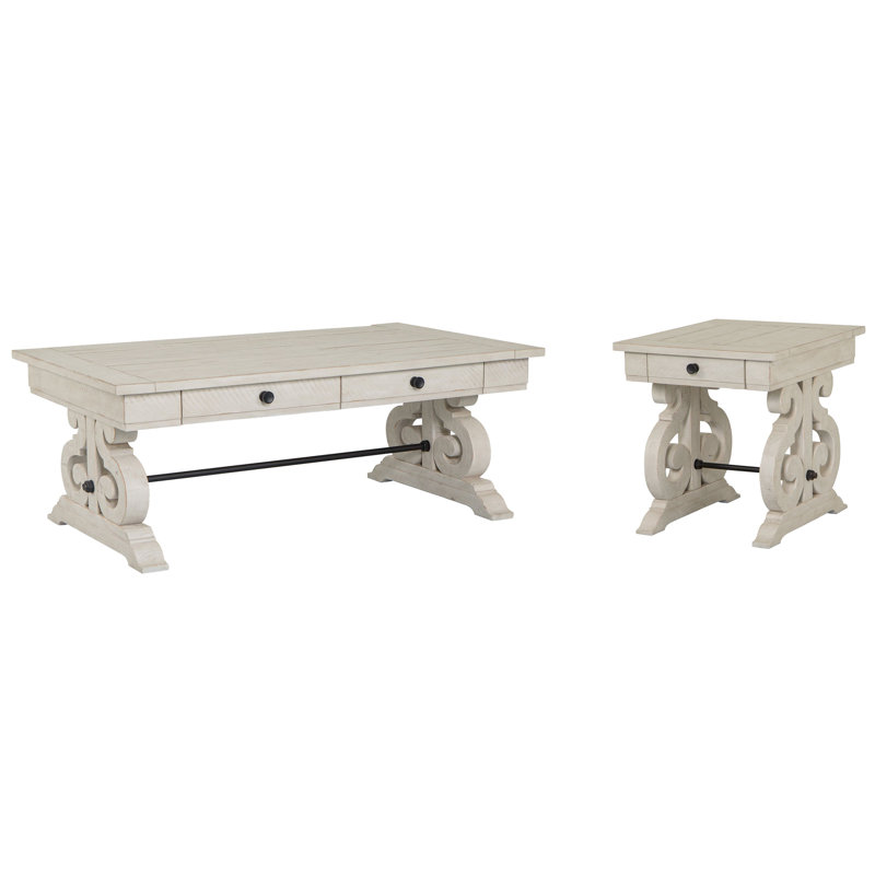 Insa Rectangular Cocktail Table With End Table, 2 Pieces: Coffee Table, End Table