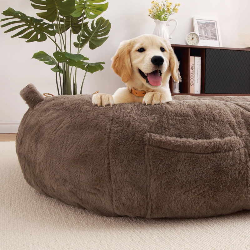 Ehlana Polyester Pet Bed, 14" H x 36" W x 62" D, Brown