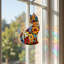 Décoration de fenêtre chat en verre teinté Suncatcher, attrape-chat en verre noir pour fenêtre d'intérieur, ornement suspendu décoratif pour la maison