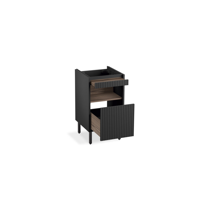 Spacity 16-3/4 In. Wall-Hung Bathroom Vanity Cabinet, Dark Steel