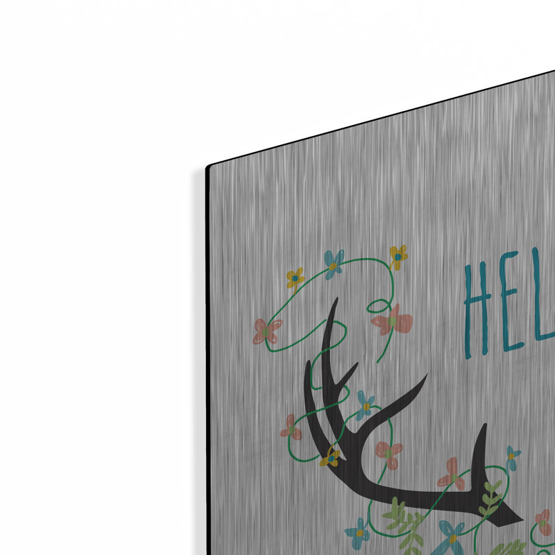 Art mural en métal «Hello» par Jan Weiss, Winston Porter, H 24 po x l 24 po