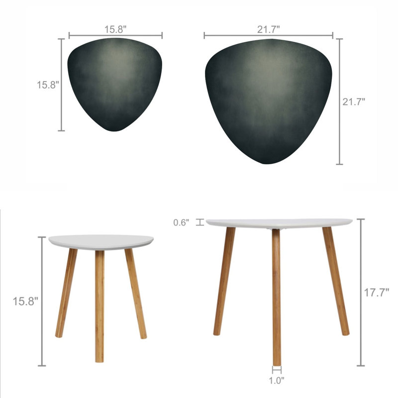 Ensemble de 2 tables basses gigognes Triangle
