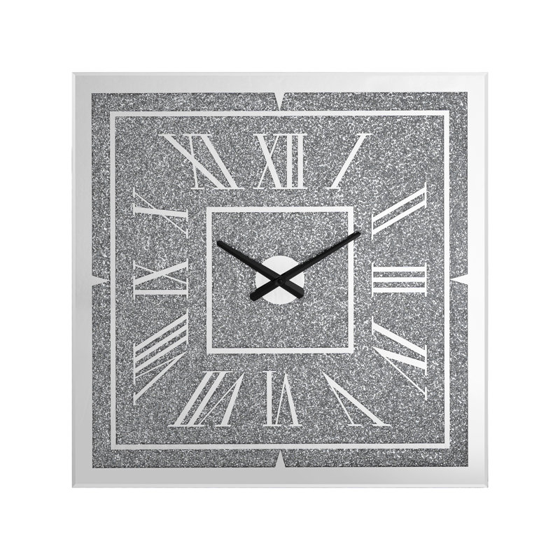 Crushed Diamond Mirror Wall Clock