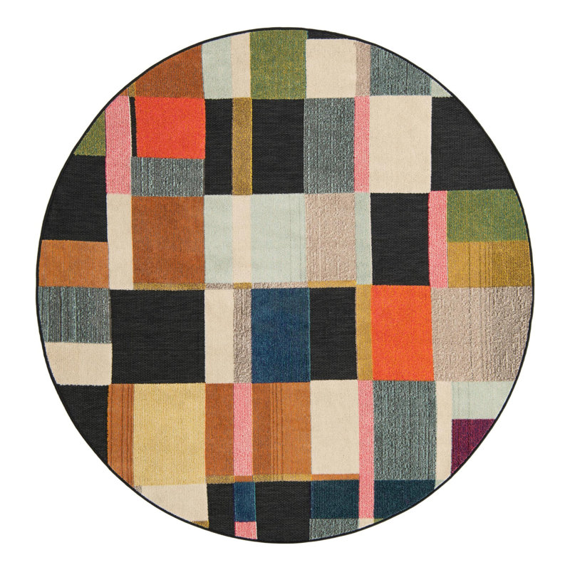 Bungalow Rose Tamaris Caimin Indoor/Outdoor Area Rug, Round 6'1"