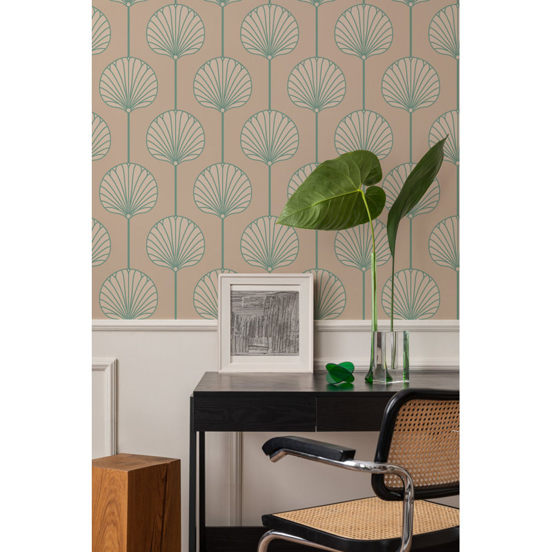 Deco Lily Large - Pink Sand Wallpaper