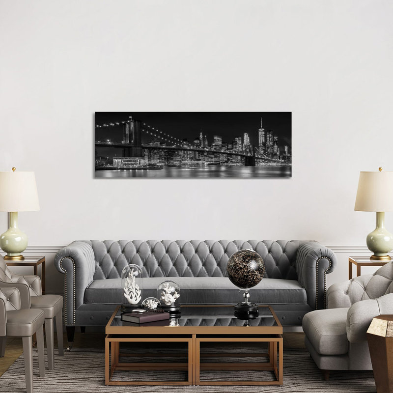 NYC Nightly Impressions- Gallery-Wrapped Canvas Giclée, 20" H x 60" W