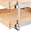 Tiroir en bois à 2 niveaux pour armoire, glissière à fermeture en douceur, rails en métal, rangement solide à hauteur réglable, réglages